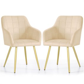   AKORD Furniture Factory LUXANO kárpitozott szék welúr bézs arany lábakkal