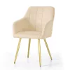 AKORD Furniture Factory LUXANO kárpitozott szék welúr bézs arany lábakkal
