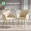 AKORD Furniture Factory LUXANO kárpitozott szék welúr bézs arany lábakkal