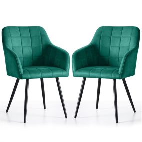   AKORD LUXANO Kárpitozott Szék Bársony Palackzöld Fekete Lábakkal