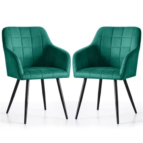 AKORD LUXANO Kárpitozott Szék Bársony Palackzöld Fekete Lábakkal