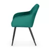 AKORD LUXANO Kárpitozott Szék Bársony Palackzöld Fekete Lábakkal