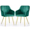 AKORD LUXANO Kárpitozott Szék Welúr Palackzöld Arany Lábakkal