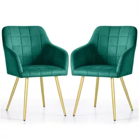   AKORD LUXANO Kárpitozott Szék Welúr Palackzöld Arany Lábakkal