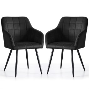   AKORD LUXANO Kárpitozott Szék Welúr Fekete Négyzetes Steppelés