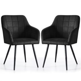   AKORD LUXANO Kárpitozott Szék Welúr Fekete Négyzetes Steppelés