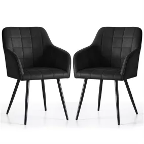   AKORD LUXANO Kárpitozott Szék Welúr Fekete Négyzetes Steppelés