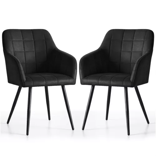 AKORD LUXANO Kárpitozott Szék Welúr Fekete Négyzetes Steppelés