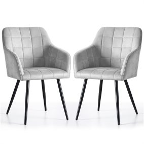   AKORD LUXANO Kárpitozott Szék Welúr Szürke Fekete Lábakkal