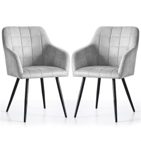   AKORD LUXANO Kárpitozott Szék Welúr Szürke Fekete Lábakkal