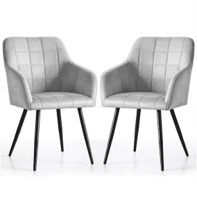   AKORD LUXANO Kárpitozott Szék Welúr Szürke Fekete Lábakkal