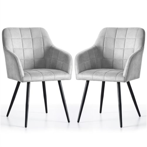 AKORD LUXANO Kárpitozott Szék Welúr Szürke Fekete Lábakkal