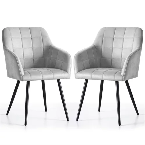 AKORD LUXANO Kárpitozott Szék Welúr Szürke Fekete Lábakkal