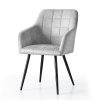 AKORD LUXANO Kárpitozott Szék Welúr Szürke Fekete Lábakkal