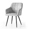 AKORD LUXANO Kárpitozott Szék Welúr Szürke Fekete Lábakkal