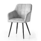   AKORD LUXANO Kárpitozott Szék Welúr Szürke Fekete Lábakkal