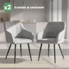 AKORD LUXANO Kárpitozott Szék Welúr Szürke Fekete Lábakkal
