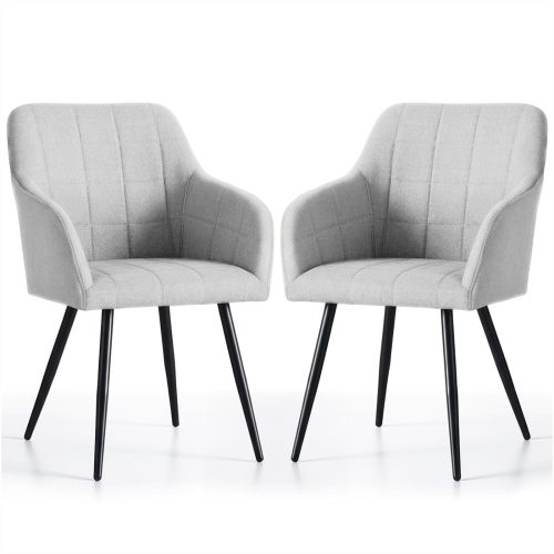 AKORD LUXANO Kárpitozott Szék Lumos Világosszürke Fekete Lábakkal