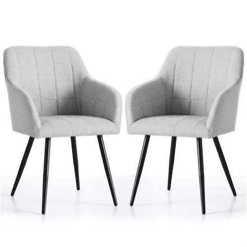 AKORD LUXANO Kárpitozott Szék Lumos Világosszürke Fekete Lábakkal