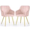 AKORD LUXANO Kárpitozott Szék Welúr Púder Rózsaszín Arany Lábakkal