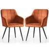 AKORD LUXANO Kárpitozott Szék Welúr Réz Fekete Lábakkal 2 db