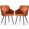 AKORD LUXANO Kárpitozott Szék Welúr Réz Fekete Lábakkal 2 db