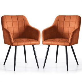   AKORD LUXANO Kárpitozott Szék Welúr Réz Fekete Lábakkal 2 db