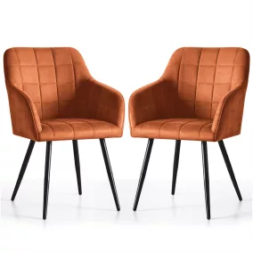   AKORD LUXANO Kárpitozott Szék Welúr Réz Fekete Lábakkal 2 db