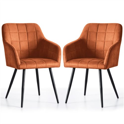 AKORD LUXANO Kárpitozott Szék Welúr Réz Fekete Lábakkal 2 db