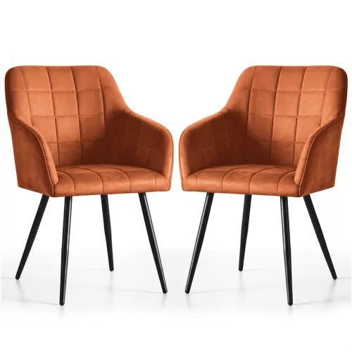 AKORD LUXANO Kárpitozott Szék Welúr Réz Fekete Lábakkal 2 db