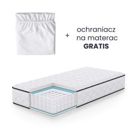   AKORD rugós matrac védőhuzattal 90x190 cm H3 fehér 24 cm magas