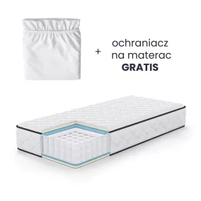   AKORD rugós matrac védőhuzattal 90x200 cm H3 fehér 24 cm magas