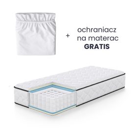   AKORD Furniture Factory rugós matrac védőhuzattal 80x190 cm H3 fehér 24 cm magas