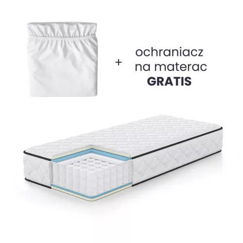 AKORD Furniture Factory rugós matrac védőhuzattal 80x200 cm H3 fehér 24 cm magas