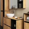 AKORD VAMI W35 Fali Fürdőszobai Szekrény Craft Tölgy-Fekete