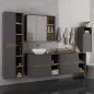   AKORD VAMI W35 Fali Fürdőszobai Szekrény Grafit Szürke Artisan Tölgy