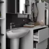 AKORD VAMI W35 Fali Fürdőszobai Szekrény Fehér-Grafit