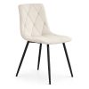 AKORD MILO Kárpitozott Szék Bézs Bársony Fekete Lábakkal Steppelt Mintával