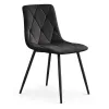 AKORD MILO kárpitozott szék fekete bársony fekete lábakkal rombusz steppelt