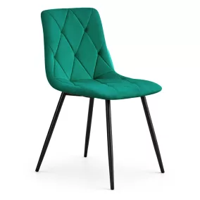   AKORD MILO Kárpitozott Étkezőszék Velúr Palackzöld Fekete Lábakkal