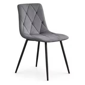   AKORD MILO Kárpitozott Étkezőszék Velúr Sötét Grafit Fekete Lábakkal
