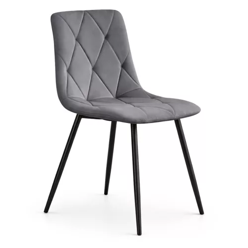 AKORD MILO Kárpitozott Étkezőszék Velúr Sötét Grafit Fekete Lábakkal