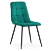 AKORD NERO kárpitozott étkezőszék welur üvegzöld pikírozott fekete lábakkal