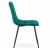 AKORD NERO kárpitozott étkezőszék welur üvegzöld pikírozott fekete lábakkal
