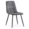 AKORD NERO Étkezőszék Welúr Sötétszürke Fekete Lábakkal Steppelt