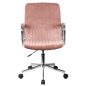 AKORD FD-24 Rózsaszín Velúr Irodai Szék Króm Vázzal