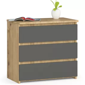 AKORD CLP Artisan Fiókos Komód Laminált Tölgy-Szürke