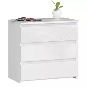 AKORD CL3 Magasfényű Fehér Éjjeliszekrény 60 cm