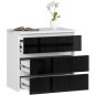AKORD CL3 Magasfényű Éjjeliszekrény Fehér/Fekete 60 cm