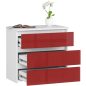 AKORD CL3 60 Éjjeliszekrény Fehér/Piros Magasfényű